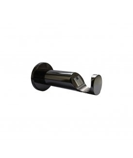 Polished Graphite Quick Lock Cylinder Metal Curtain Pole Support Bracket Pair (28mm)