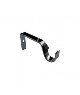 Polished Graphite Quick Lock Fixed Metal Curtain Pole Support Bracket Pair (28mm)
