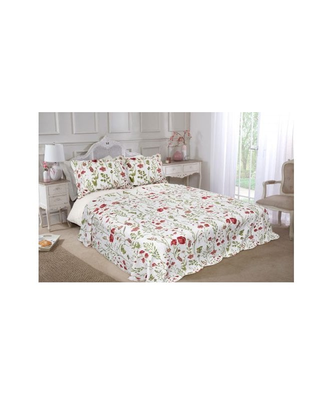 New Edge Blinds Poppies Collection Quilted Patchwork Bedspread Set