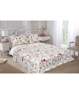 Poppies Collection Quilted Patchwork Bedspread Set