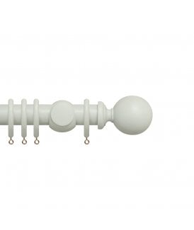 Premium 35mm Wooden Curtain Pole Set - Chalk White