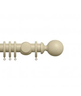 Premium 35mm Wooden Curtain Pole Set - Cotton Cream