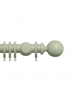 Premium 35mm Wooden Curtain Pole Set - Light Grey