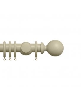Premium 35mm Wooden Curtain Pole Set - Stone Grey
