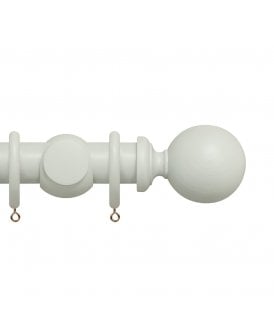 Premium 50mm Wooden Curtain Pole Set - Chalk White