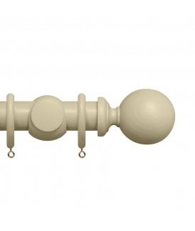 Premium 50mm Wooden Curtain Pole Set - Cotton Cream