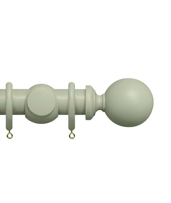 New Edge Blinds Premium 50mm Wooden Curtain Pole Set - Light Grey