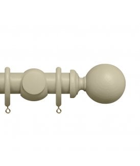 Premium 50mm Wooden Curtain Pole Set - Stone Grey
