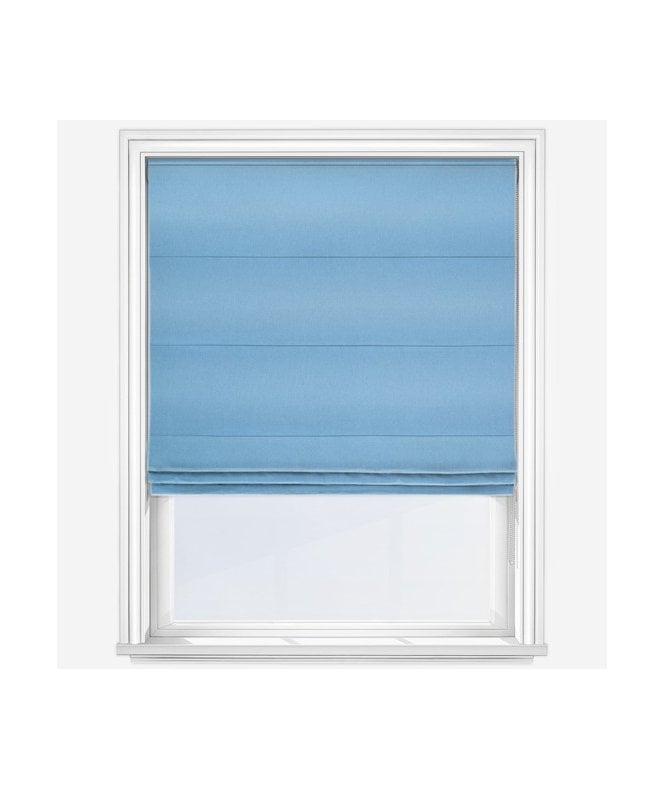New Edge Blinds Ready Made Soft Textured Roman Blind in Sky Blue, 200cm Drop