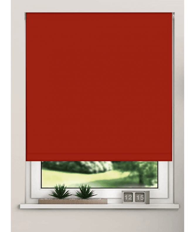 New Edge Blinds Red Blackout Roller Blind (170cm Drop)