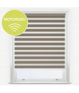 Regal Latte Motorised Dimout Day & Night Roller Blind