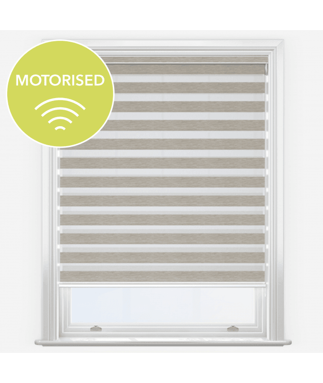 New Edge Blinds Regal Natural Motorised Dimout Day & Night Roller Blind