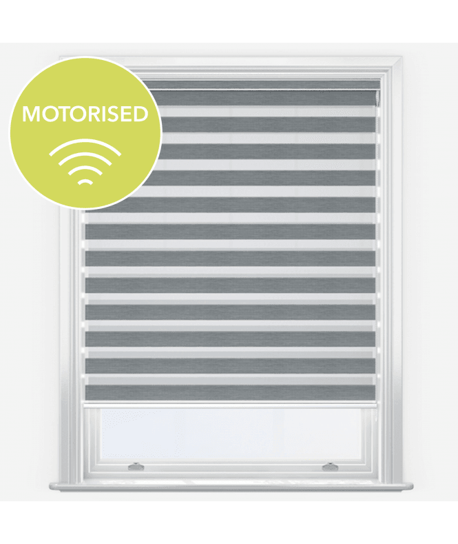 New Edge Blinds Regal Slate Grey Motorised Dimout Day & Night Roller Blind