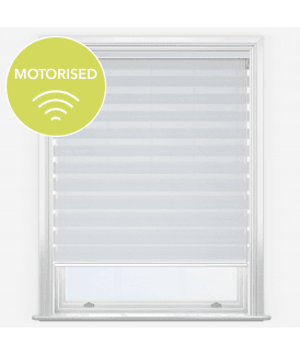 Regal Warm White Motorised Dimout Day & Night Roller Blind