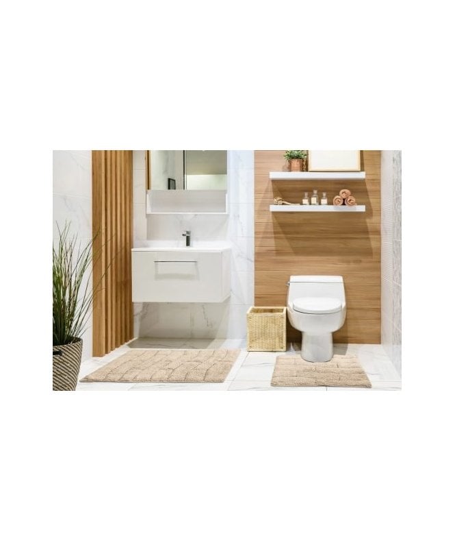 New Edge Blinds Ripple Collection Pure Cotton Jacquard 2pc Bath Set in Beige