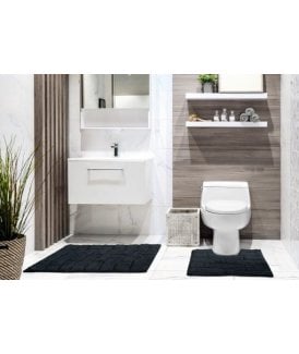 Ripple Collection Pure Cotton Jacquard 2pc Bath Set in Black