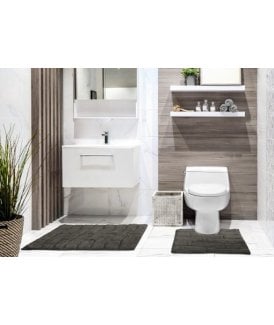 Ripple Collection Pure Cotton Jacquard 2pc Bath Set in Charcoal
