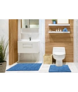 Ripple Collection Pure Cotton Jacquard 2pc Bath Set in Cobalt