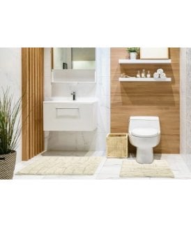 Ripple Collection Pure Cotton Jacquard 2pc Bath Set in Cream