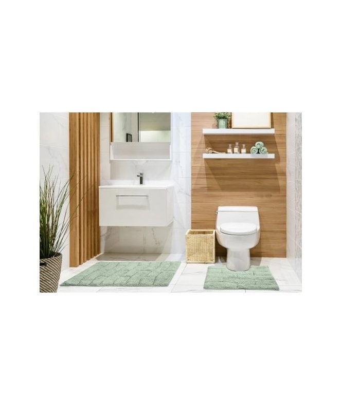 New Edge Blinds Ripple Collection Pure Cotton Jacquard 2pc Bath Set in Green