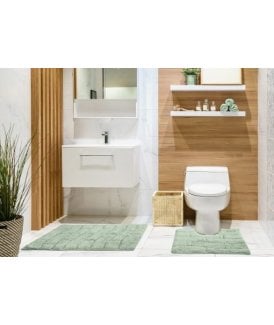 Ripple Collection Pure Cotton Jacquard 2pc Bath Set in Green