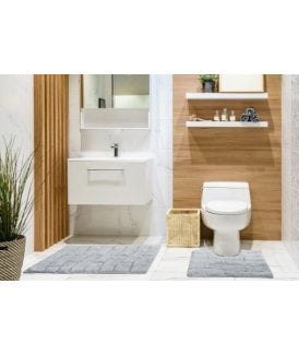 Ripple Collection Pure Cotton Jacquard 2pc Bath Set in Silver