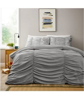 Ruched Duvet Set in Grey