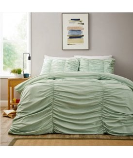 Ruched Duvet Set in Sage Green