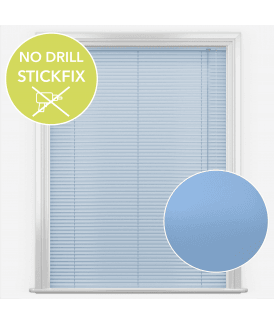 San Francisco No Drill Self Adhesive Stick Fix Aqua Made to Measure Aluminium Venetian Blinds 25mm Slats