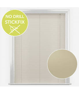 San Francisco No Drill Self Adhesive Stick Fix Brushed Sand Made to Measure Aluminium Venetian Blinds 25mm Slats