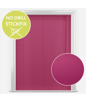 San Francisco No Drill Self Adhesive Stick Fix Cerise Made to Measure Aluminium Venetian Blinds 25mm Slats