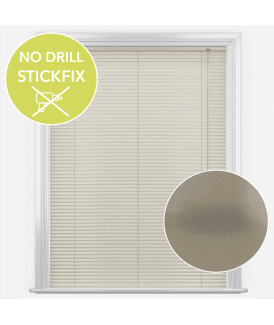 San Francisco No Drill Self Adhesive Stick Fix Electra Gold Made to Measure Aluminium Venetian Blinds 25mm Slats