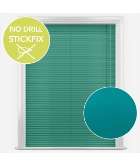 San Francisco No Drill Self Adhesive Stick Fix Emerald Made to Measure Aluminium Venetian Blinds 25mm Slats