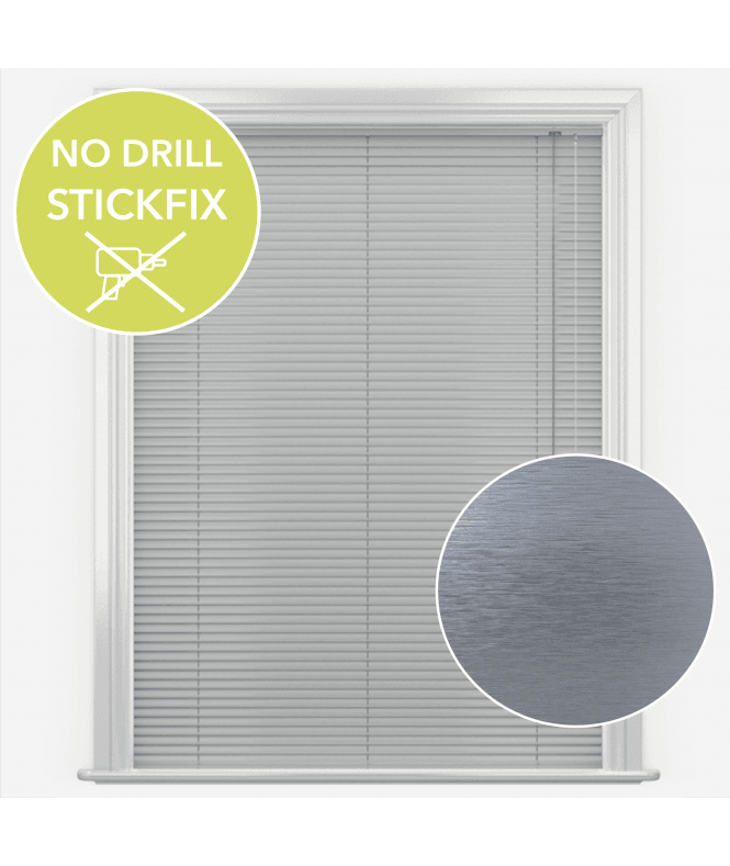 New Edge Blinds San Francisco No Drill Self Adhesive Stick Fix Estella Abyss Made to Measure Aluminium Venetian Blinds 25mm Slats