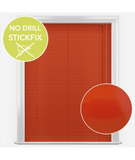 San Francisco No Drill Self Adhesive Stick Fix Flame Made to Measure Aluminium Venetian Blinds 25mm Slats