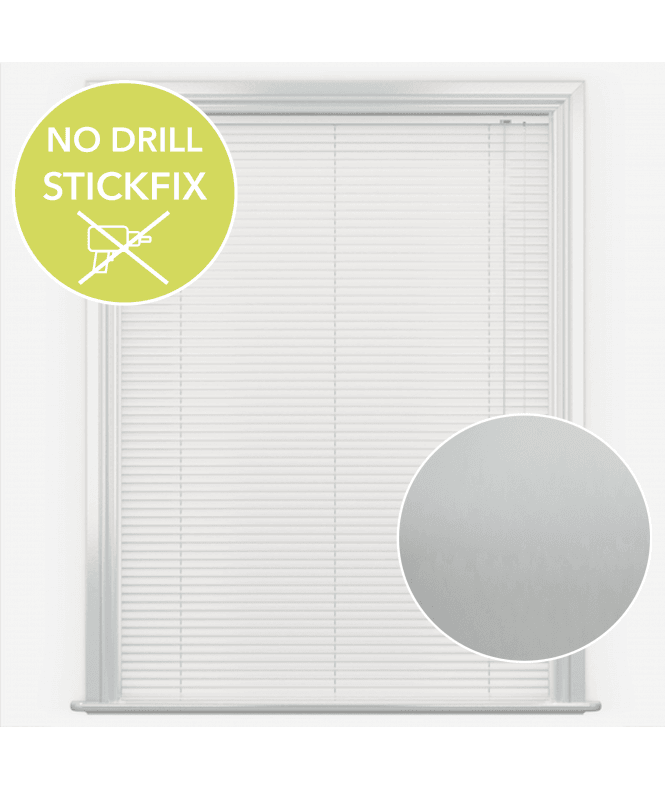 New Edge Blinds San Francisco No Drill Self Adhesive Stick Fix Gloss White Made to Measure Aluminium Venetian Blinds 25mm Slats