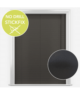 San Francisco No Drill Self Adhesive Stick Fix Graphite Made to Measure Aluminium Venetian Blinds 25mm Slats