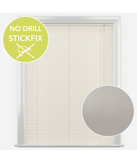 San Francisco No Drill Self Adhesive Stick Fix Ivory Made to Measure Aluminium Venetian Blinds 25mm Slats