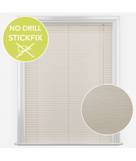 San Francisco No Drill Self Adhesive Stick Fix Lita Fawn Made to Measure Aluminium Venetian Blinds 25mm Slats
