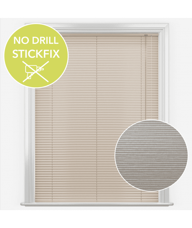 New Edge Blinds San Francisco No Drill Self Adhesive Stick Fix Lita Putty Made to Measure Aluminium Venetian Blinds 25mm Slats