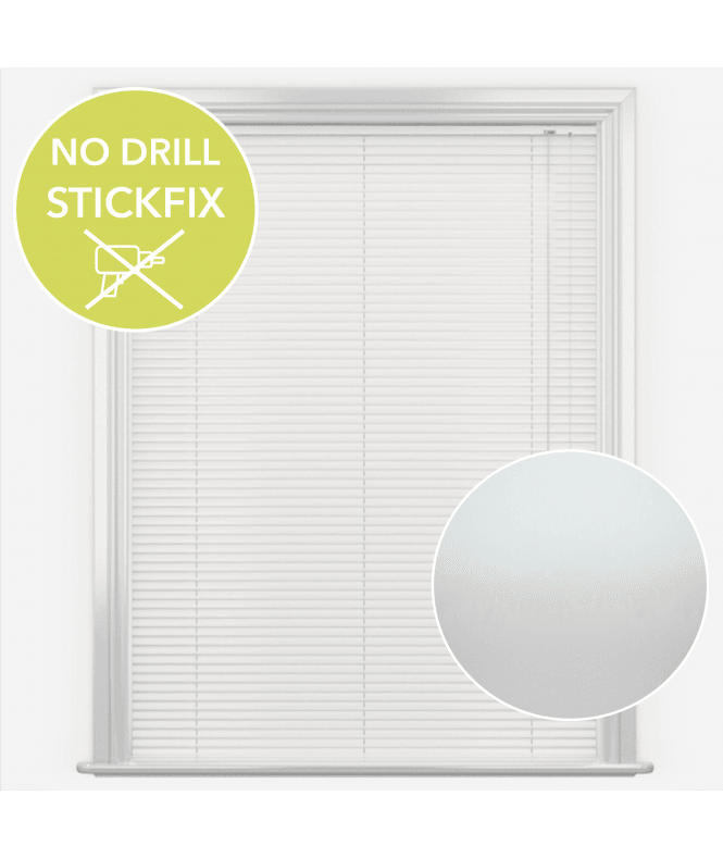New Edge Blinds San Francisco No Drill Self Adhesive Stick Fix Matte White Made to Measure Aluminium Venetian Blinds 25mm Slats