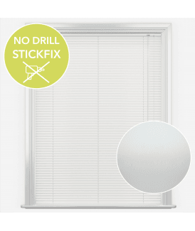 San Francisco No Drill Self Adhesive Stick Fix Matte White Made to Measure Aluminium Venetian Blinds 25mm Slats