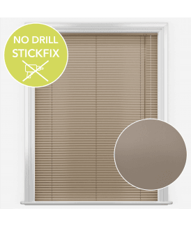 San Francisco No Drill Self Adhesive Stick Fix Mink Made to Measure Aluminium Venetian Blinds 25mm Slats