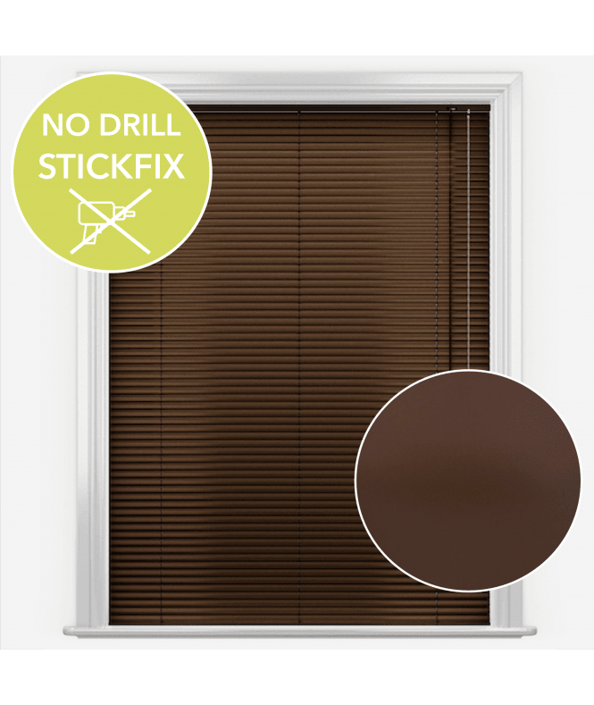 New Edge Blinds San Francisco No Drill Self Adhesive Stick Fix Mirano Made to Measure Aluminium Venetian Blinds 25mm Slats