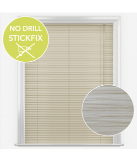 San Francisco No Drill Self Adhesive Stick Fix Mono Truffle Made to Measure Aluminium Venetian Blinds 25mm Slats