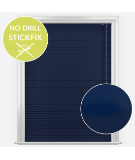 San Francisco No Drill Self Adhesive Stick Fix Navy Made to Measure Aluminium Venetian Blinds 25mm Slats
