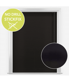 San Francisco No Drill Self Adhesive Stick Fix Onyx Made to Measure Aluminium Venetian Blinds 25mm Slats