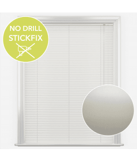 San Francisco No Drill Self Adhesive Stick Fix Opal Made to Measure Aluminium Venetian Blinds 25mm Slats