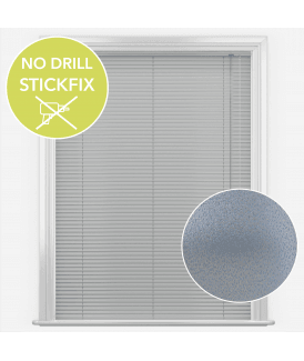 San Francisco No Drill Self Adhesive Stick Fix Quartz Blue Made to Measure Aluminium Venetian Blinds 25mm Slats