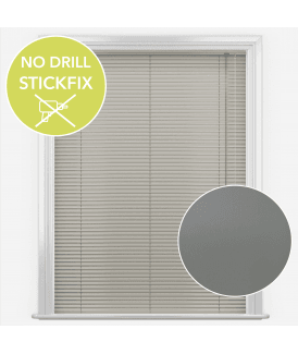 San Francisco No Drill Self Adhesive Stick Fix Shadow Grey Made to Measure Aluminium Venetian Blinds 25mm Slats
